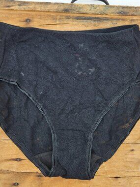 New VTG 90s Victoria's Secret Briefs Womens L Black Stretch Lace Panty